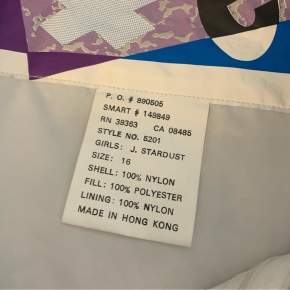 Vintage Roffe 80s or 90s Colorful Ski Snow Jacket Red Purple Blue Juniors 16 - Picture 9 of 15